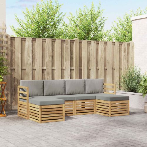Комплекти дивани 6 pcs Бяло и светлосиво 245 x 122,5 x 73 см