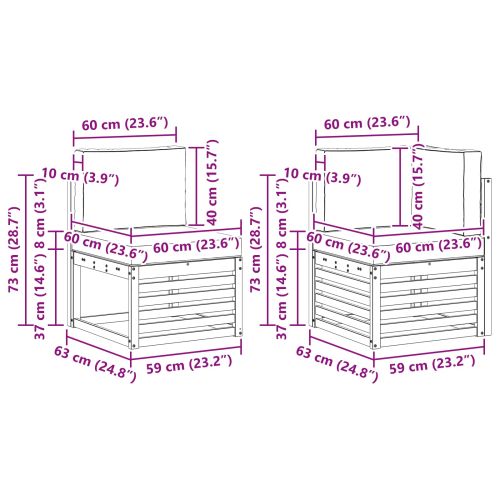 Комплект секционен диван 9 pcs Бяло и антрацит