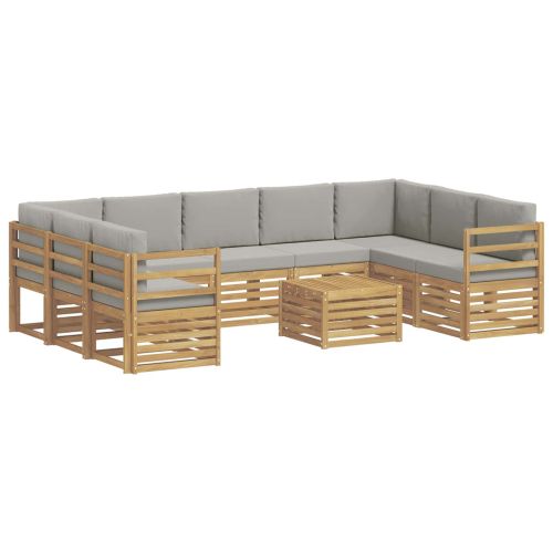 Комплекти дивани 10 pcs Бяло и светлосиво 59 x 59 x 37 см