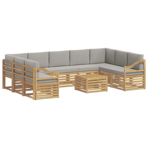 Комплекти дивани 10 pcs Бяло и светлосиво 59 x 59 x 37 см