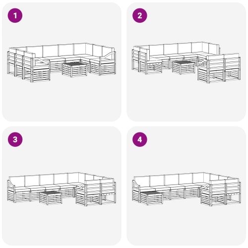 Комплект дивани за открито 8 pcs Бяло и антрацит