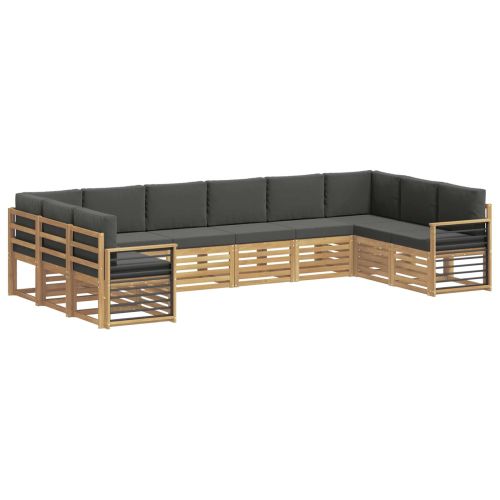 Комплект секционен диван 10 pcs Бяло и антрацит