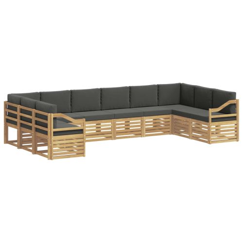 Комплект секционен диван 10 pcs Бяло и антрацит