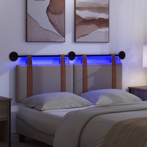 Табла за легло висяща С LED осветление Таупе Антично PU