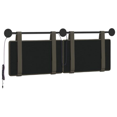 Табла за легло висяща С LED осветление Сиво Изкуствена