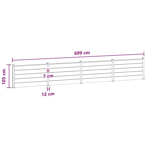Панел на ограда 4 pcs WPC и алуминий Кафяво