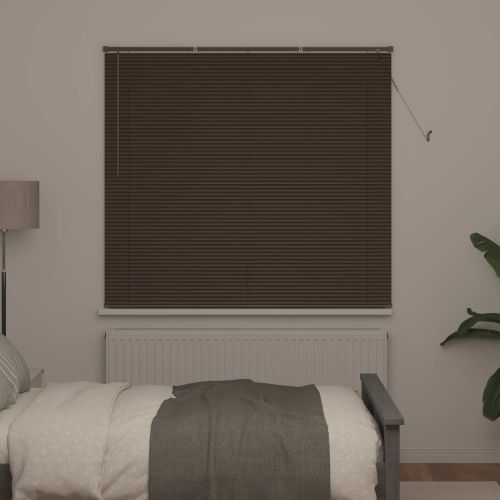 Венецианска щора Тъмен кафяв 160 x 150 cm 25 mm ПВЦ