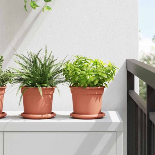Кръгъл поднос за цветя 6 pcs Червено тухла Ø 14 x 2 см