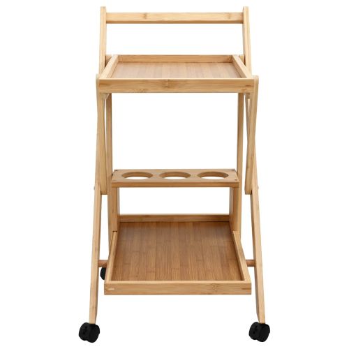 Кухненска количка с колела Светло кафяво 65 x 40,5 x 76,5 см