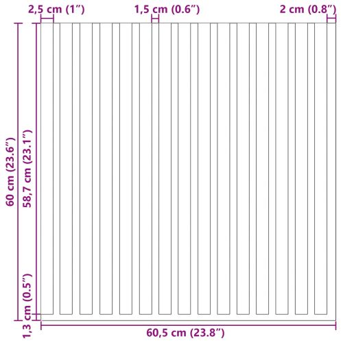 Стенни панели 2 pcs Натурално 60,5 x 60 см