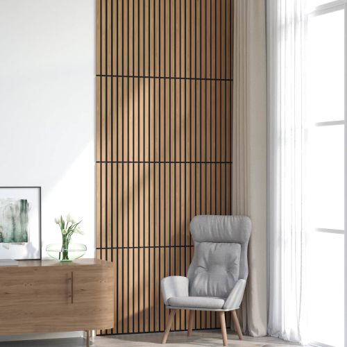 Стенни панели 8 pcs Натурално 60,5 x 60 см