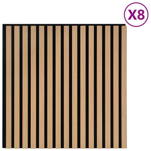 Стенни панели 8 pcs Натурално 60,5 x 60 см
