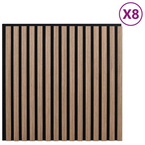 Стенни панели 8 pcs Кафяво 60,5 x 60 см