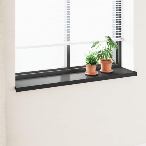 Перваз за прозорец Черен с дървесен фибър 140 x 30 x 4,5 см ПВЦ