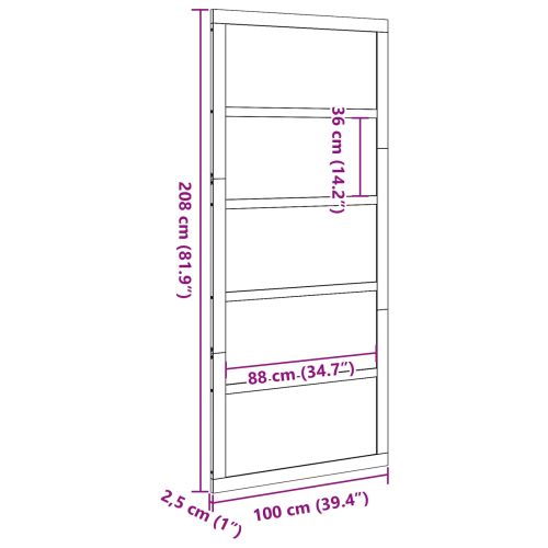 Врата за плевня Натурално 100 x 2,5 x 208 см