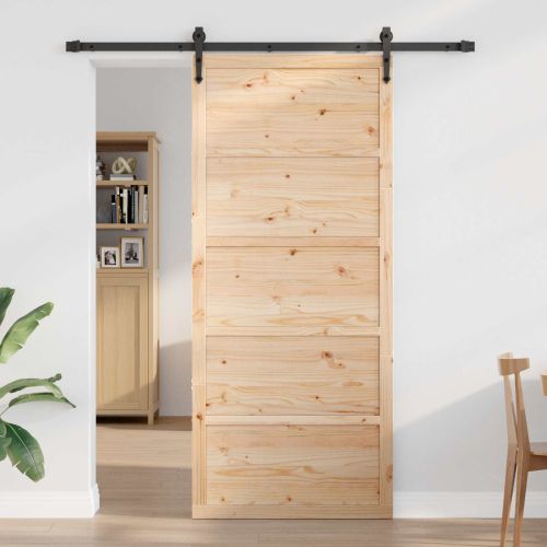 Врата за плевня Натурално 90 x 2,5 x 208 см
