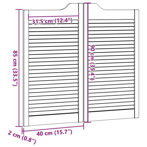 Врати с люлеещо се отваряне 2 pcs Натурално