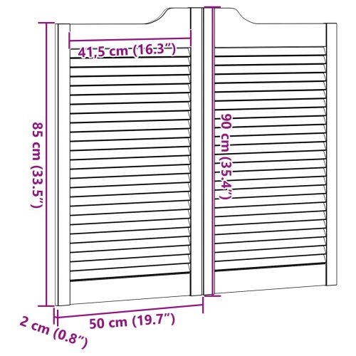 Врати с люлеещо се отваряне 2 pcs Натурално