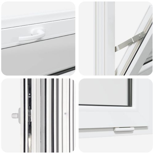 Прозорец за мазе RISOR 80 x 40 cm PVC и стъкло Бяло