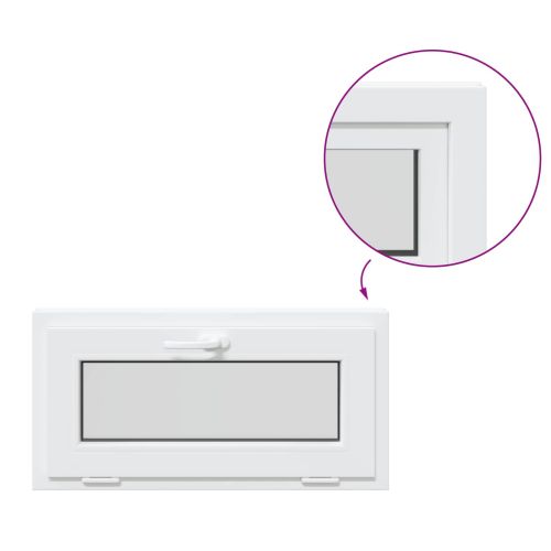Прозорец за мазе RISOR 80 x 40 cm PVC и стъкло Бяло