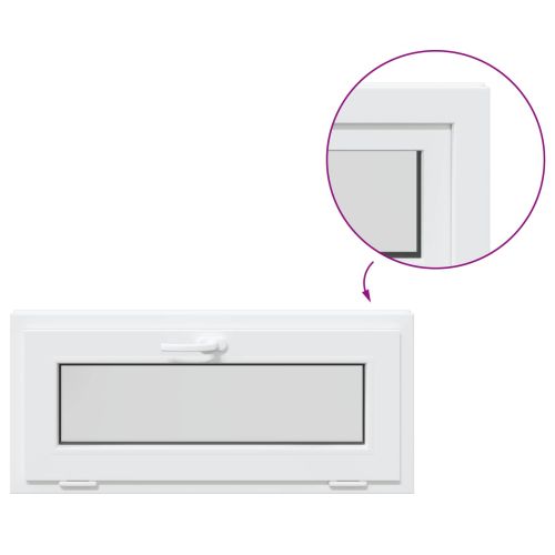 Прозорец за мазе RISOR 90 x 40 cm PVC и стъкло Бяло