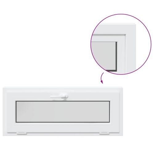 Прозорец за мазе RISOR 110 x 40 cm PVC и стъкло Бяло