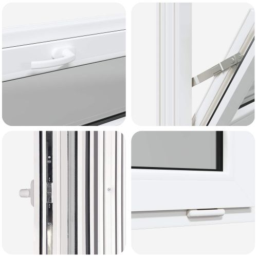 Прозорец за мазе RISOR 80 x 40 cm PVC и стъкло Бяло