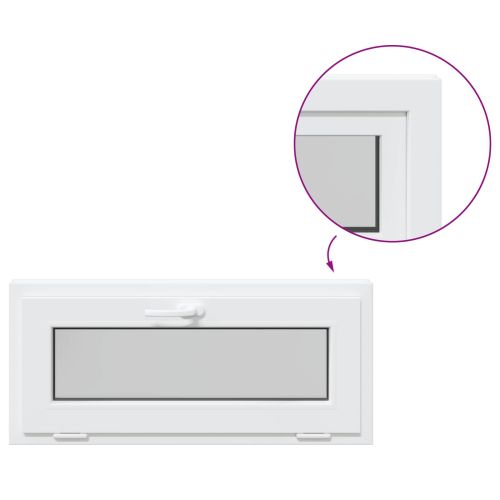 Прозорец за мазе RISOR 90 x 40 cm PVC и стъкло Бяло
