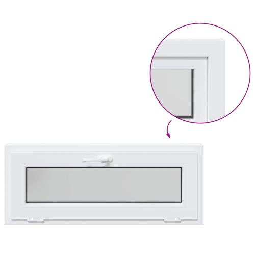 Прозорец за мазе RISOR 110 x 40 cm PVC и стъкло Бяло