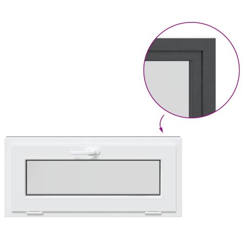 Прозорец за мазе RISOR 90 x 40 cm PVC и стъкло Антрацит