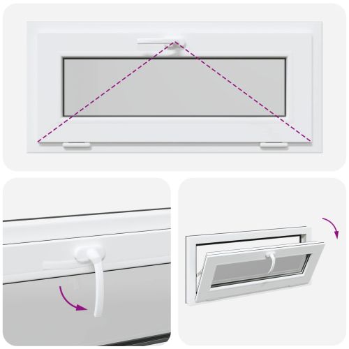 Прозорец за мазе RISOR 90 x 40 cm PVC и стъкло Антрацит
