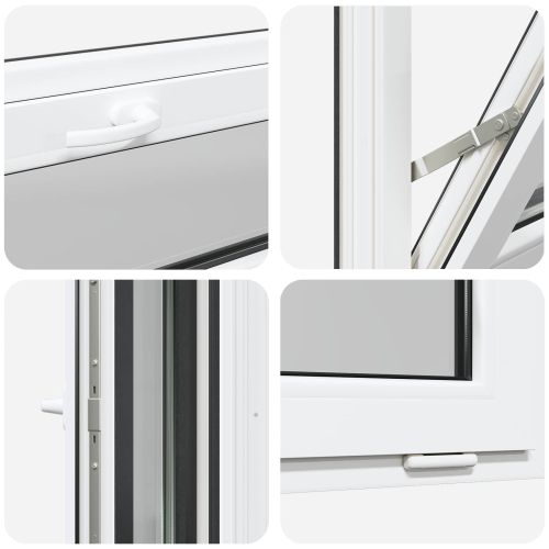 Прозорец за мазе RISOR 100 x 40 cm PVC и стъкло Антрацит