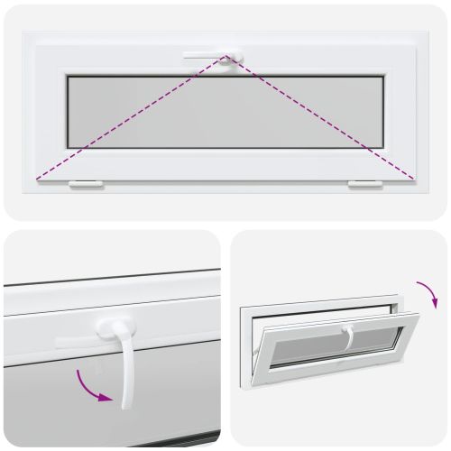 Прозорец за мазе RISOR 100 x 40 cm PVC и стъкло Антрацит