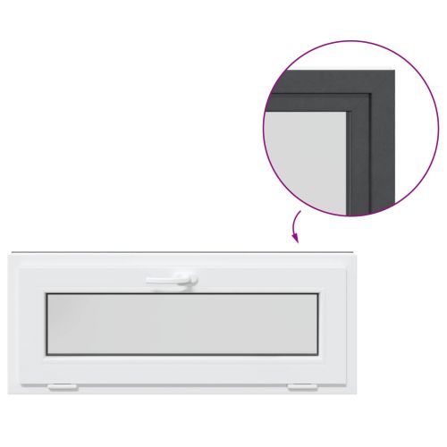 Прозорец за мазе RISOR 110 x 40 cm PVC и стъкло Антрацит