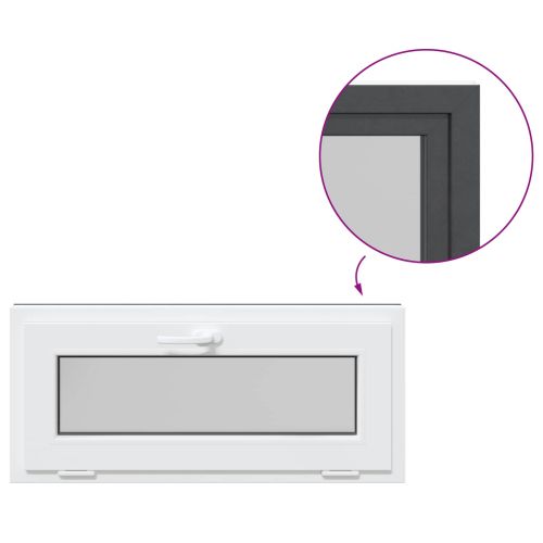 Прозорец за мазе RISOR 90 x 40 cm PVC и стъкло Антрацит