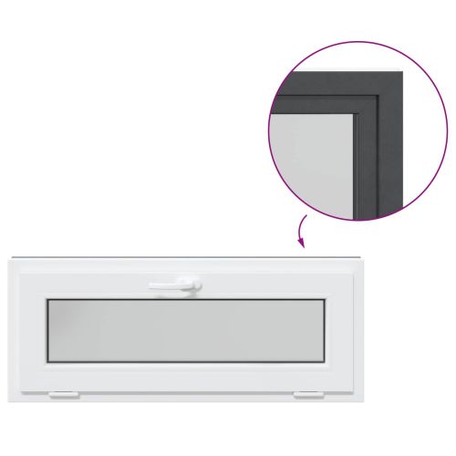 Прозорец за мазе RISOR 100 x 40 cm PVC и стъкло Антрацит