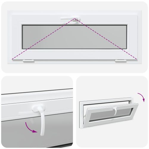Прозорец за мазе RISOR 100 x 40 cm PVC и стъкло Антрацит