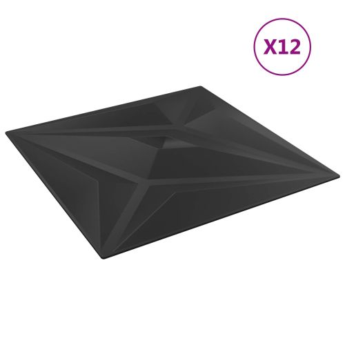 Стенни панели Звезда 48 pcs Черна звезда 50 x 50 cm XPS Пяна