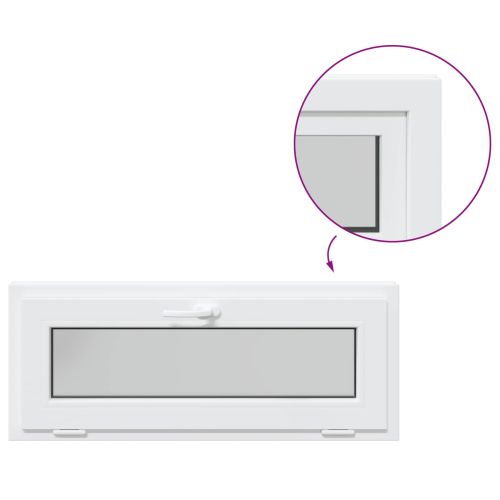 Прозорец за мазе RISOR 100 x 40 cm PVC и стъкло Бяло