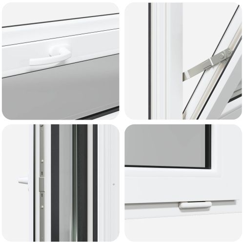 Прозорец за мазе RISOR 80 x 40 cm PVC и стъкло Антрацит