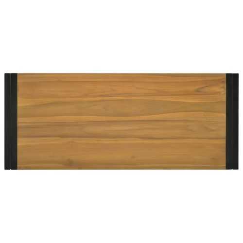 Стенен шкаф за баня, 110x45x35 см, тиково дърво масив
