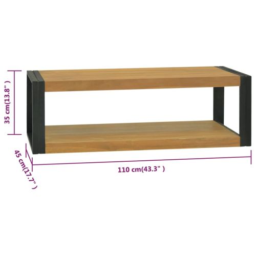 Стенен шкаф за баня, 110x45x35 см, тиково дърво масив