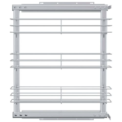 Издърпваща се кошница за кухня 3 нива сребриста 47x15,5x55,5 см