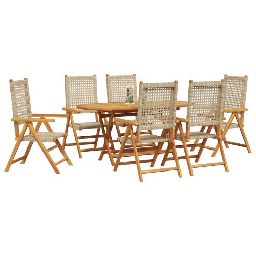 Комплект за хранене в градината 7 pcs Бежово