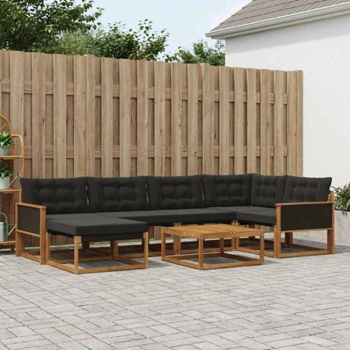 Комплект дивани за открито 7 pcs Естествено и черно