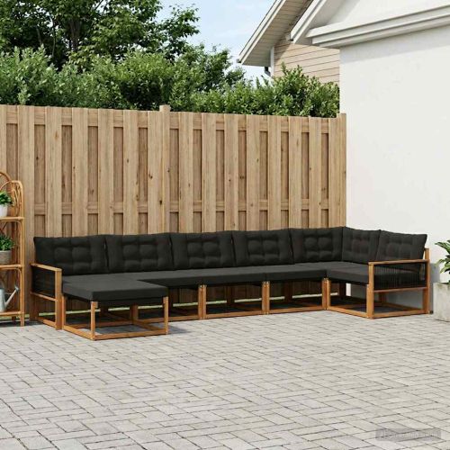 Комплект дивани за открито 7 pcs Естествено и черно