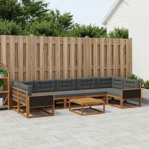 Комплект дивани за открито 8 pcs Натурален и Антрацит