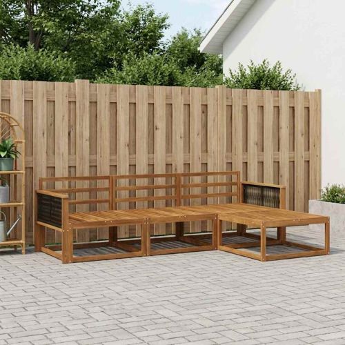 Комплект дивани за открито 4 pcs Натурално