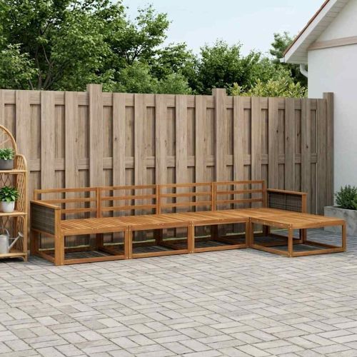 Комплект дивани за открито 5 pcs Натурално