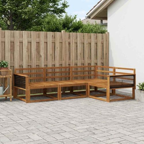 Комплект дивани за открито 4 pcs Натурално